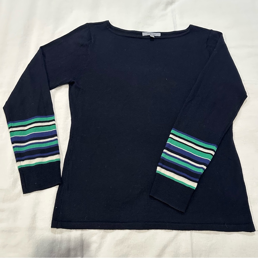 Classiques Entier Womens Large Merino Wool Sweater Nautical Preppy Quiet Luxury